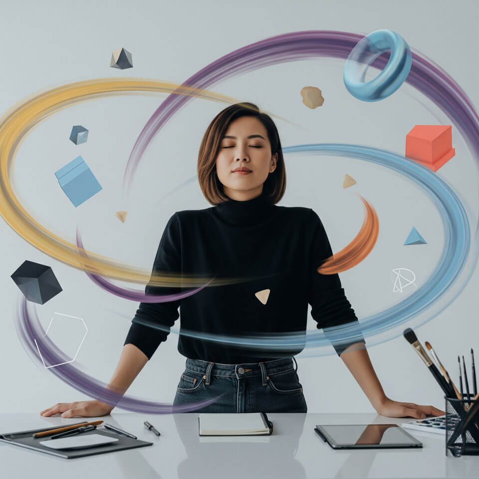 Steuerberatung für Medienprofis – kreative Frau gewinnt Freiraum durch digitale Prozesse